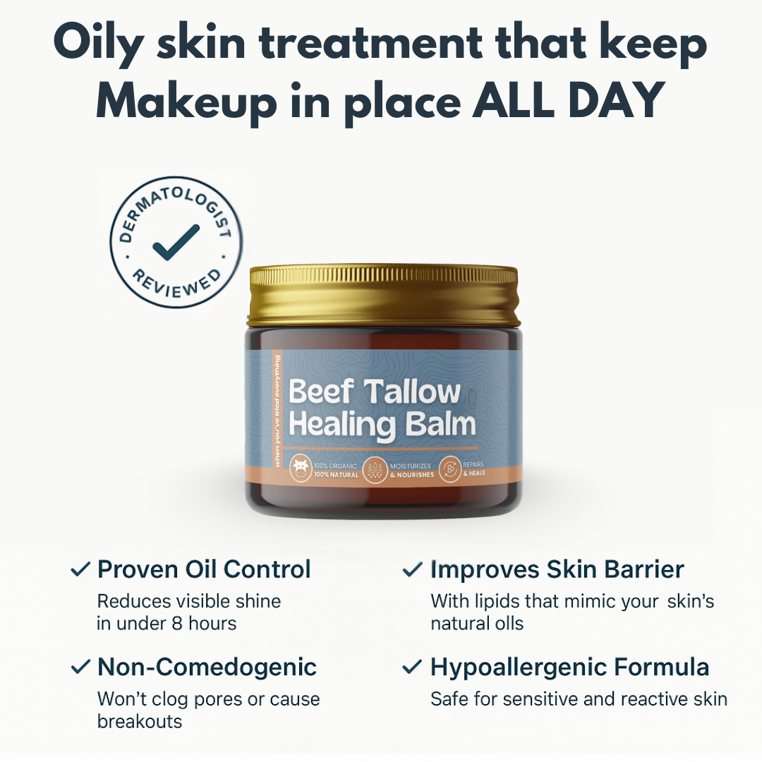 Tallow & Honey Balm - Stops Oily Skin from Ruining Makeup